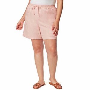 Gloria Vanderbilt Jenna Bermuda Shorts Pastel Pink Linen Size: 2X